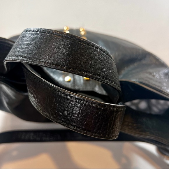 Michael Kors Vintage Black Leather With Gold Studs and Chain Crossbody EVC - Picture 11 of 15